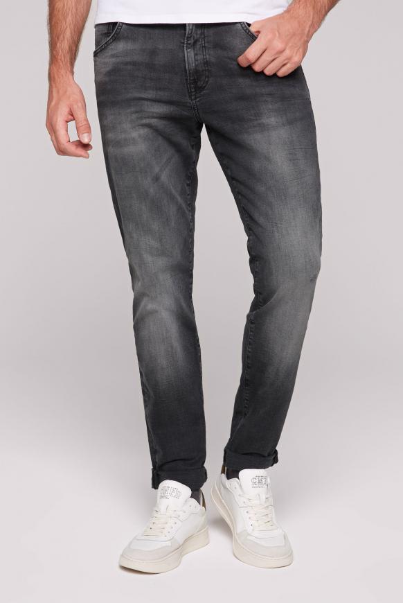 Jeans MA:X mit Used-Optik black vintage