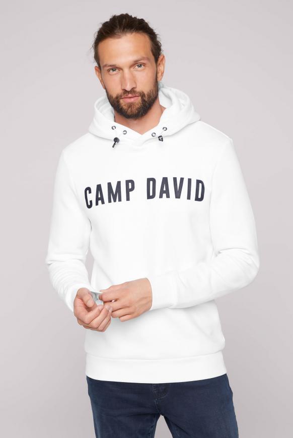 CAMP DAVID & SOCCX | Kapuzensweatshirt mit Logo Rubber Print opticwhite