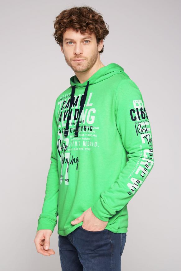 CAMP DAVID & SOCCX | Kapuzensweatshirt mit Rubber Prints electric green