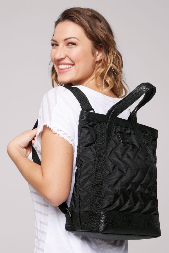 CAMP DAVID & SOCCX | Stepp-Shopper Backpack im Materialmix black