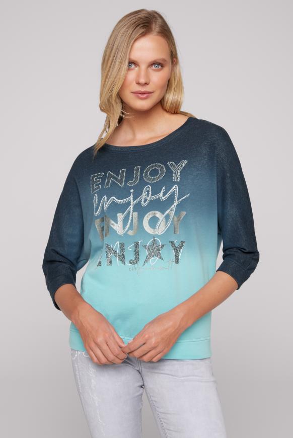 Sweatshirt Dip Dye mit Glitter Artwork blue navy / coast blue