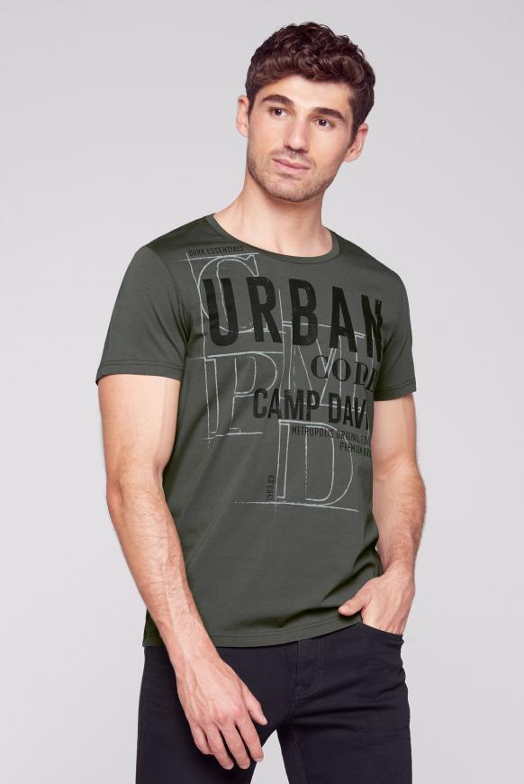 CAMP DAVID & SOCCX | Urban T-Shirt mit Label Print dark olive