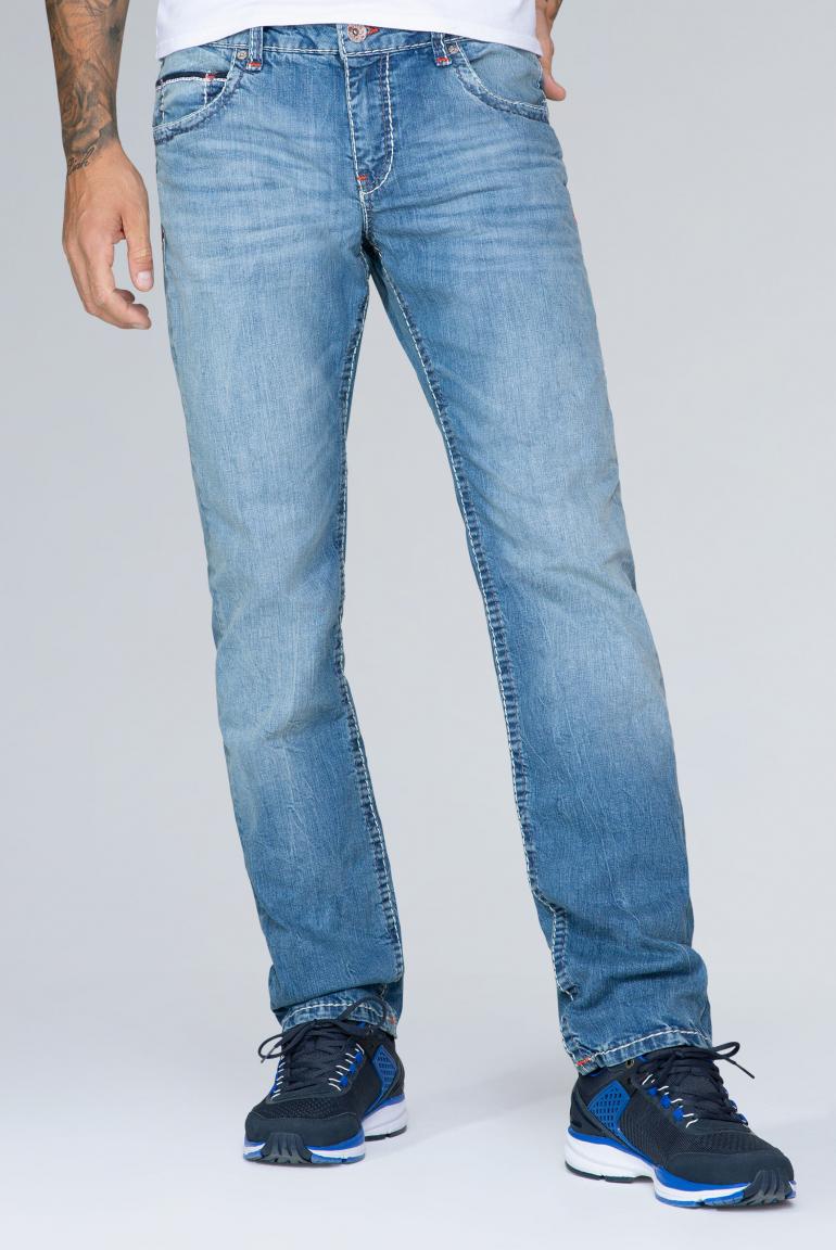 CAMP DAVID & SOCCX | Straight Leg Jeans CO:NO Comfort Fit light stone used