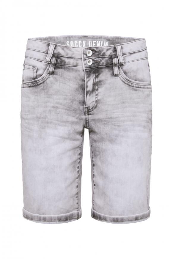 Jeans Bermuda HA:NAH mit Knopf-Detail grey used