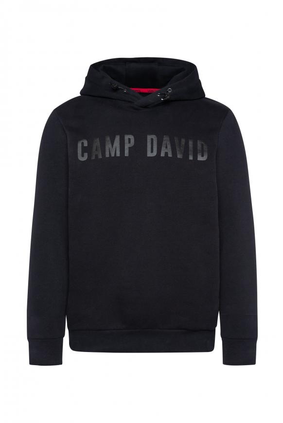 CAMP DAVID & SOCCX | Kapuzensweatshirt mit Logo Rubber Print black