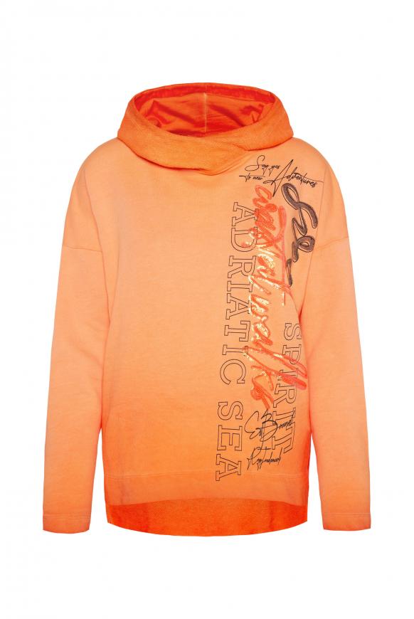 Kapuzensweatshirt mit Pailletten-Artwork apricot blush