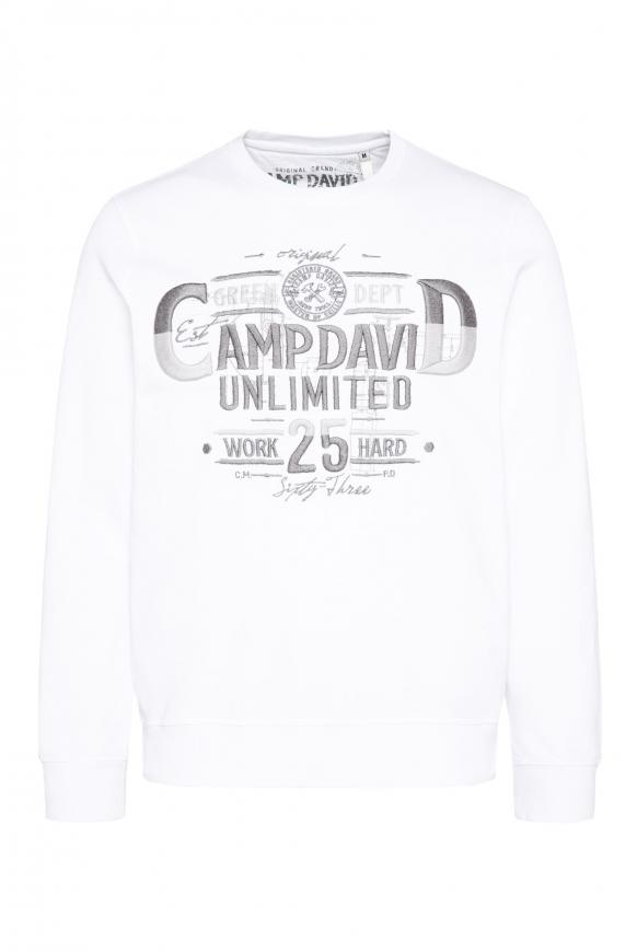 Sweatshirt mit gesticktem Logo Artwork opticwhite