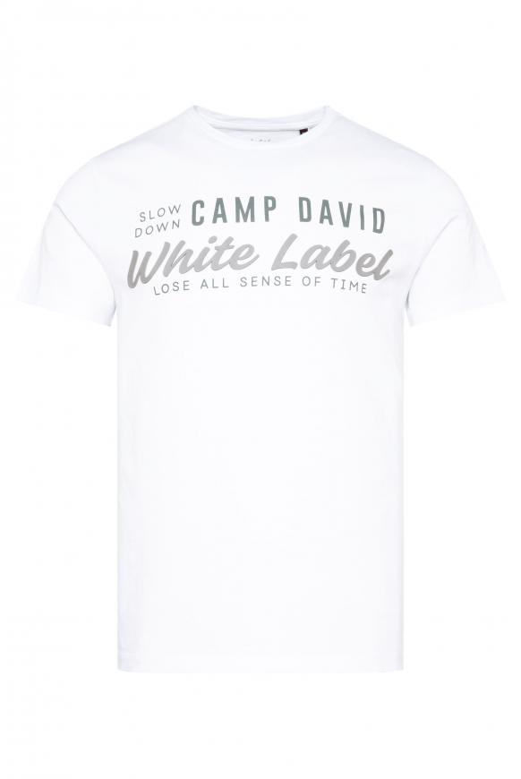 T-Shirt mit Wording Print opticwhite