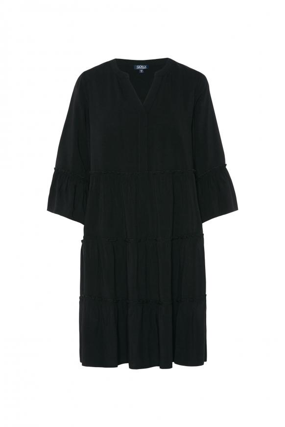 CAMP DAVID & SOCCX | Unifarbenes Tunika-Kleid mit Volants black