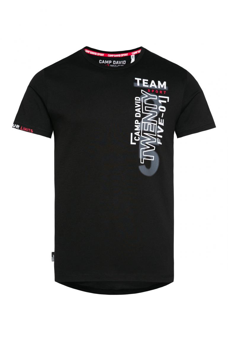 CAMP DAVID & SOCCX | Langes T-Shirt mit XL-Rücken-Print black