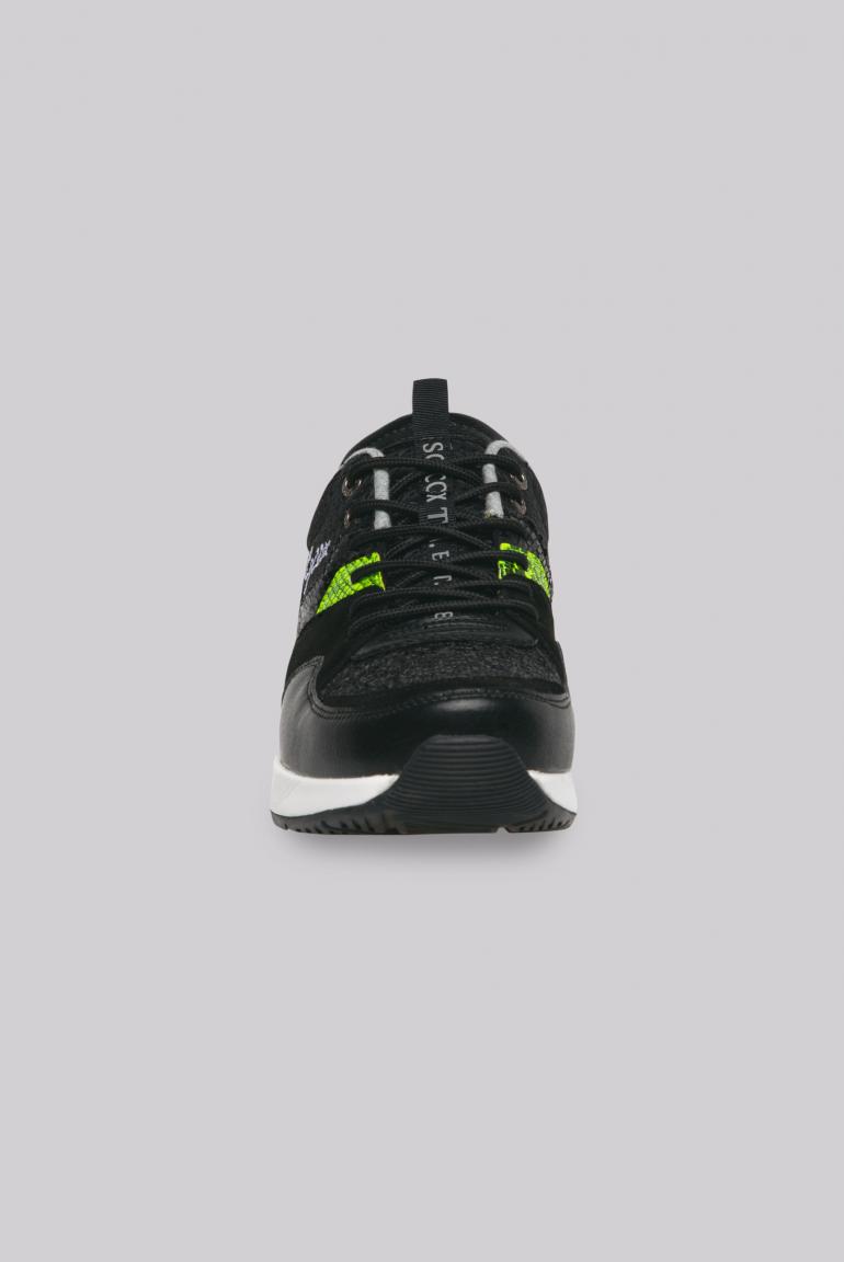CAMP DAVID & SOCCX | Sneaker im Materialmix mit Keilabsatz black