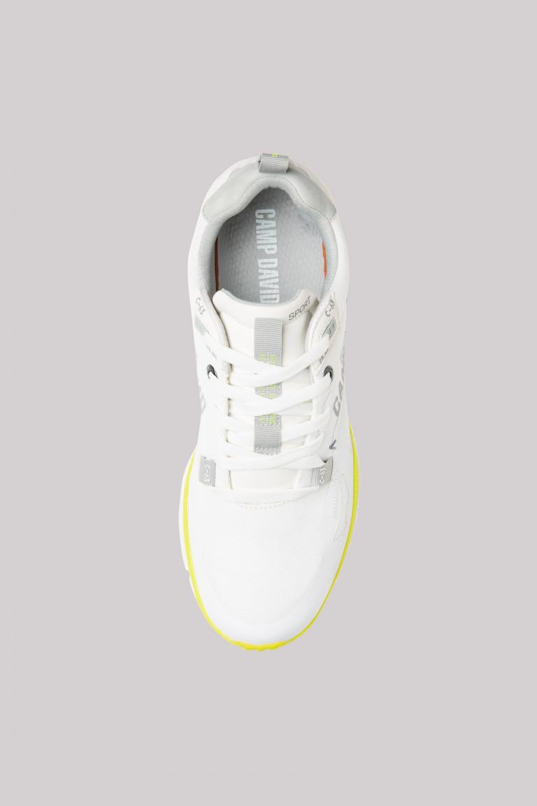 CAMP DAVID & SOCCX | Sneaker mit Textil-Struktur und Logo Design white