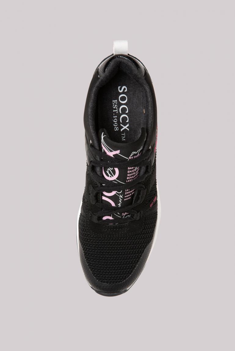 CAMP DAVID & SOCCX | Keil-Sneaker im Strick-Design black